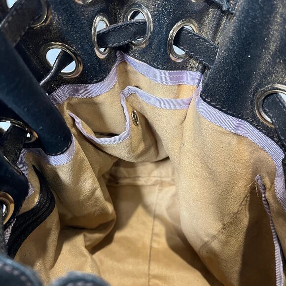 $1850 Jimmy Choo Black Bronze Suede Metallic Ramona Tote Shoulder Bag - Picture 15 of 15